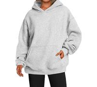 EVERYJENNY Womens Oversized Hoodie Plain Casual Pull on Hooded Tops Heavyweight Hoodies for Autumn and Winter Light Grey