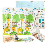 EveryKip Baby Mat Padded Foldable 180 x 200 (1.5 cm Thickness) Unicorn | Double-Sided Mat Highly Padded Floor | Includes Carry Bag | Games Accessory (Forest Road)