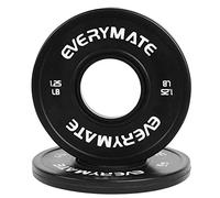 EVERYMATE Black Change Weight Plates 1.25LB Set Fractional Plate Olympic Bumper Plates for Cross Training Bumper Weight Plates Steel Insert Strength Training Weight Plates