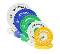 EVERYMATE Change Plates 0.5LB 1.25LB 2.5LB 5LB 10LB Set - Fractional Olympic Bumper Plates for Cross Training - Steel Insert Strength Training Weight Plates