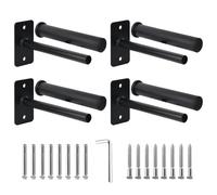 EVERYMATE Weight Plate Holder, Wall Mounted Weight Rack for 1" and 2" Olympic Weight Plates, 4 Pack Home Gym Storage with 8pcs Steel Expansion Bolts, Weight Storage Racks