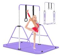 EVERYMILE Gymnastics Bars, Junior Training Kip Bar Gymnastics Equipment for Home,Adjustable Height Folding Horizontal Bar with Gymnastic Rings for Kid