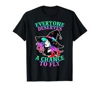 Everyone Deserves A Chance To Fly Halloween Colorful Witch T-Shirt