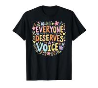 Everyone Deserves A Voice Speech Therapy Cute SLP Value Graphic T-Shirt, Men, Black, S