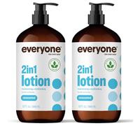 everyone for every body Nourishing Hand and Body Lotion, 32 Ounce (Pack of 2), Unscented, Plant-Based Lotion with Pure Essential Oils, Coconut Oil, Aloe Vera and Vitamin E