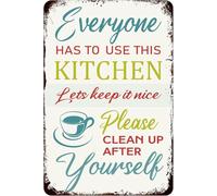 Everyone Has To Use This Kitchen Lets Keep It Nice Metal Sign Vintage Kitchen Tin Sign Clean Up After Yourself Wall Decor Poster Plaques For Home Kitchen Restaurant 12"x16"