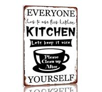 Everyone Has To Use This Kitchen Lets Keep It Nice Metal Sign Vintage Kitchen Tin Sign Clean Up After Yourself Wall Decor For Kitchen Restaurant Aluminum Metal Sign 8X12 Inches