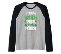 Everyone is A Little Bit Irish On St Patricks Day French Raglan Baseball Tee