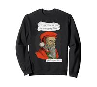 Everyone is on The Naughty List Calvinist Santa Sweatshirt, Adult Unisex, Black, Small