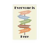 Everyone Is Welcome Here Educational Poster for Classroom Counselor Or Therapist Office Boho Wall Art Print, 16x24inch(40x60cm) Unframe