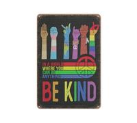 Everyone Is Welcome Here Hand LGBT Poster,Black Lives Matter,LGBT Rainbow Flag,Love No Gender,Home Bar Kitchen Coffee Man Cave Garage Wall Decor Art Tin Sign 12x16 Inch