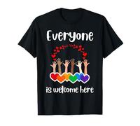 Everyone is welcome here inclusion diversity rainbow LGBTQ T-Shirt