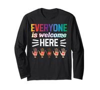 Everyone is Welcome Here LGBT Pride Teacher Resist Women Men Long Sleeve T-Shirt