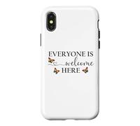 Everyone is Welcome Here Pride Sign Lesbian Butterfly Pride Case for iPhone X/XS