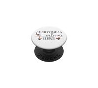 Everyone is Welcome Here Pride Sign Lesbian Butterfly Pride PopSockets Adhesive PopGrip