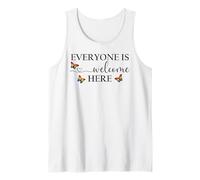 Everyone is Welcome Here Pride Sign Lesbian Butterfly Pride Tank Top