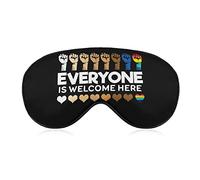 Everyone is Welcome Here Sleep Masks Eye Cover Blackout with Adjustable Elastic Strap Night Blindfold for Women Men Yoga Travel Nap