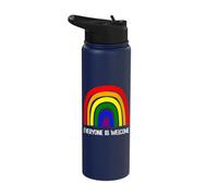 Everyone is Welcome Rainbow Pride Inclusion Design Stainless Steel Insulated Water Bottle