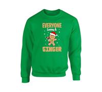 EVERYONE LOVES A GINGER CHRISTMAS MENS SWEATSHIRT FUNNY REDHEAD XMAS JOKE KIDS ADULT JUMPER(Kelly Green, 9 Years)