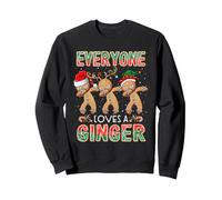 Everyone Loves A Ginger Xmas Dabbing Santa Elf Gingerbread Sweatshirt, Adult Unisex, Black, Medium