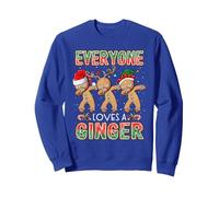 Everyone Loves A Ginger Xmas Dabbing Santa Elf Gingerbread Sweatshirt, Adult Unisex, Royal Blue, Large