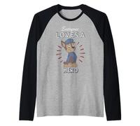 Everyone Loves A Hero Police Pup Chase Raglan Baseball Tee