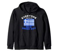 Everyone Loves a Nice Greek Boy - Men and Boys T-Shirt Zip Hoodie
