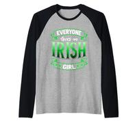 Everyone Loves an Irish Girl St Patricks Day Raglan Baseball Tee