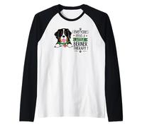 Everyone Needs A Little Berner Therapy - Bernese Mountain Raglan Baseball Tee