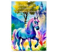Everyone needs a unicorn in his life - picture story for children UK-Version (Wall Calendar 2026 DIN A3 Portrait), CALVENDO 12 Month Wall Calendar