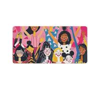 Everyone Raises A Hand Gaming Mouse Mat Large Desk Pad 24 X 12 Inches Non-Slip Rubber Extended Computer Mat Desktop Protector Pad with Stitched Edge for Office Home Keyboard