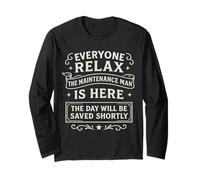 Everyone Relax Maintenance Man's Here Saving the Day Vintage Long Sleeve T-Shirt
