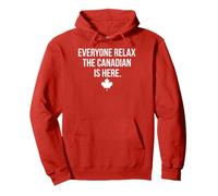 Everyone Relax The Canadian Is Here Distressed Maple Leaf Pullover Hoodie