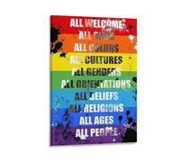 Everyone Welcome Here Poster Print Photo Art Painting Canvas Poster Home Modern Decor Posters 12x18inch(30x45cm)