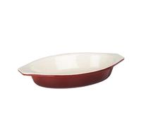Everypan Eclat Cast Iron Oval Gratin Dish 650ml Capacity, Enamelled Interior, All Heat Sources Compatible Cooking and Baking Dishes (Red, Oval Red 650ml)