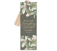 Everything Beautiful Green Faux Leather Bookmark - Ecclesiastes 3:11