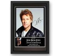 Everything But That Jon Bon Jovi Version 1 Signed Autograph Print Poster Black Framed Mounted Wall Art (10x12) Actor Artwork for Home & Office Decor Gift