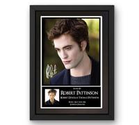 Everything But That Robert Pattinson as Edward Cullen Signed Autograph Print Poster Black Framed Mounted Wall Art (10x12) Actor Artwork for Home & Office Decor Gift