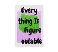 Everything Can Be Solved - A Pink And Green Inspirational Poster Canvas Poster Bedroom Decor Landscape Office Room Decor Gift 8" L X 12" W