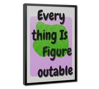 Everything Can Be Solved - A Pink And Green Inspirational Poster Canvas Poster Bedroom Decor Landscape Office Room Decor Gift 16" L X 24" W