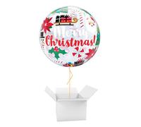 Everything Christmas See-Thru Bubble Helium Qualatex Balloon - Inflated Balloon in a Box