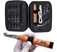 Everything Crochet Vintage Style Crochet Hook Set with Light and Counter Ergonomic for Arthritic Hands Illuminated Digital Stitch and Row Counter 17 Sizes Interchangeable Hook Set Cool