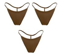 EVERYTHING CROPOVER Low Rise Skintone G String No-Show Thong Panty Underwear for Black and Brown Skin Women for Carnival, Salmon 3pk, One size