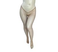 EVERYTHING CROPOVER Plus Size VCUT Skintone Gold Glitter Fishnet Stockings for Carnival for Black and Brown Skin Women | Little Color