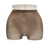 EVERYTHING CROPOVER skintone GOLD glitter fishnet stockings for Carnival, Brown, One Size