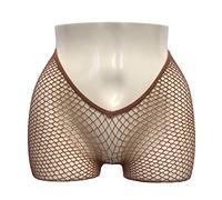 EVERYTHING CROPOVER V-Cut Skintone Glitter Fishnet Stockings | VCut Carnival Tights for Black and Brown Skin Women | One Size | Caramelo