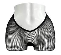 EVERYTHING CROPOVER V-Cut Skintone Gold Glitter Fishnet Stockings | VCut Carnival Tights for Black and Brown Skin Women, Black (Small Hole), One Size