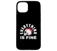 Everything Fine Skull Design Anxiety funny graphic Case for iPhone 15 Plus