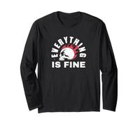 Everything Fine Skull Design Anxiety funny graphic Long Sleeve T-Shirt