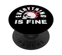 Everything Fine Skull Design Anxiety funny graphic PopSockets Adhesive PopGrip